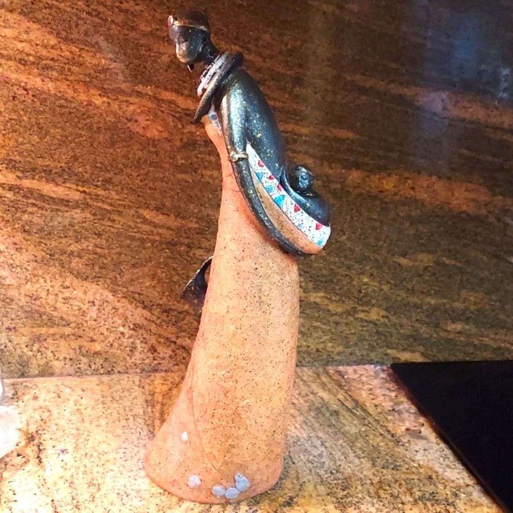 Turtle King Corp Resin African Woman and child figurine.